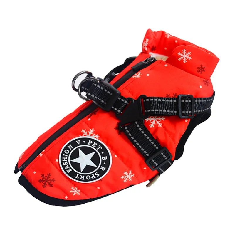Arnés para Perro con Chamarra Resistente al Agua – Protección Completa para Lluvia y Frío